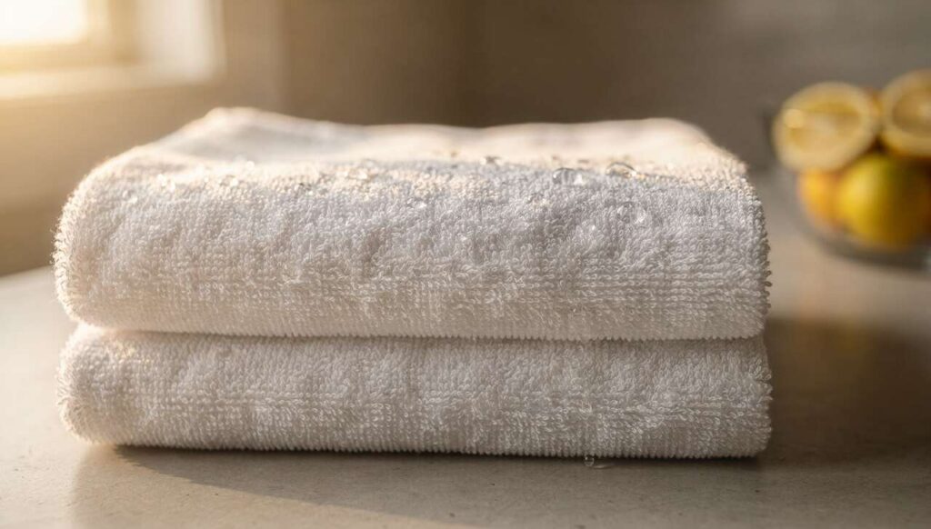 Handtücher wie im Hotel: Ein Schuss Zitronensäure im Spülgang macht den Unterschied