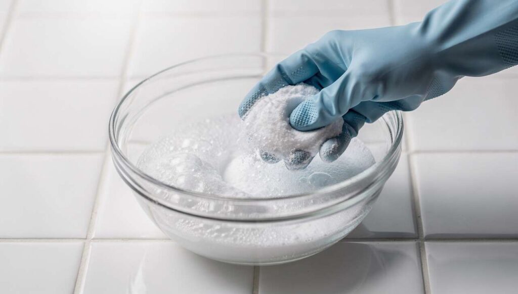 Fliesenfugen aufhellen: Warum Reinigungsprofis Natron mit Wasserstoffperoxid mischen