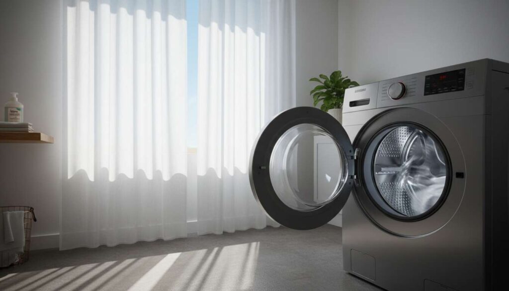 Gardinen waschen ohne Bügeln: der Trick mit dem Schleudergang, den Hauswirtschafterinnen kennen