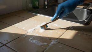 Schmutzige Fugen in der Küche: Wasserstoffperoxid und eine Zahnbürste reichen laut Profis